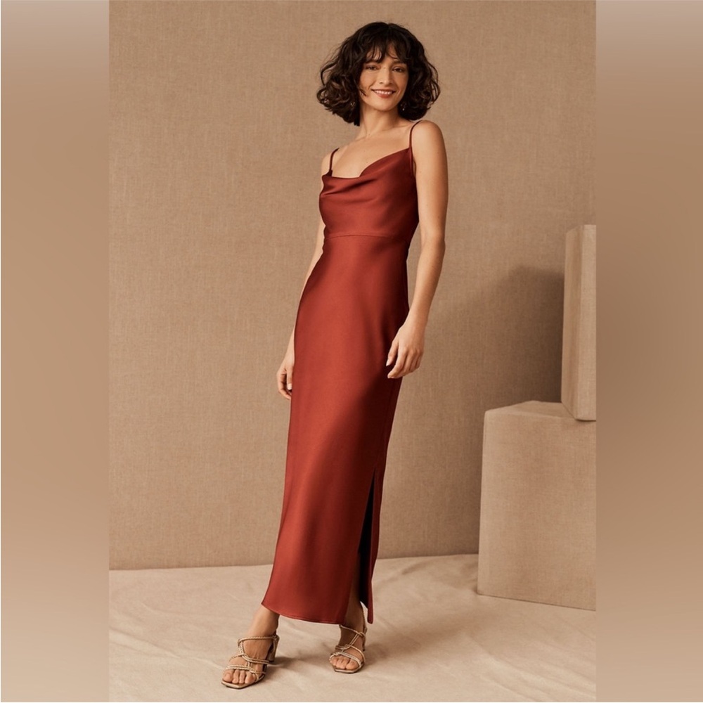 BHLDN Cali Satin Charmeuse Midi Dress